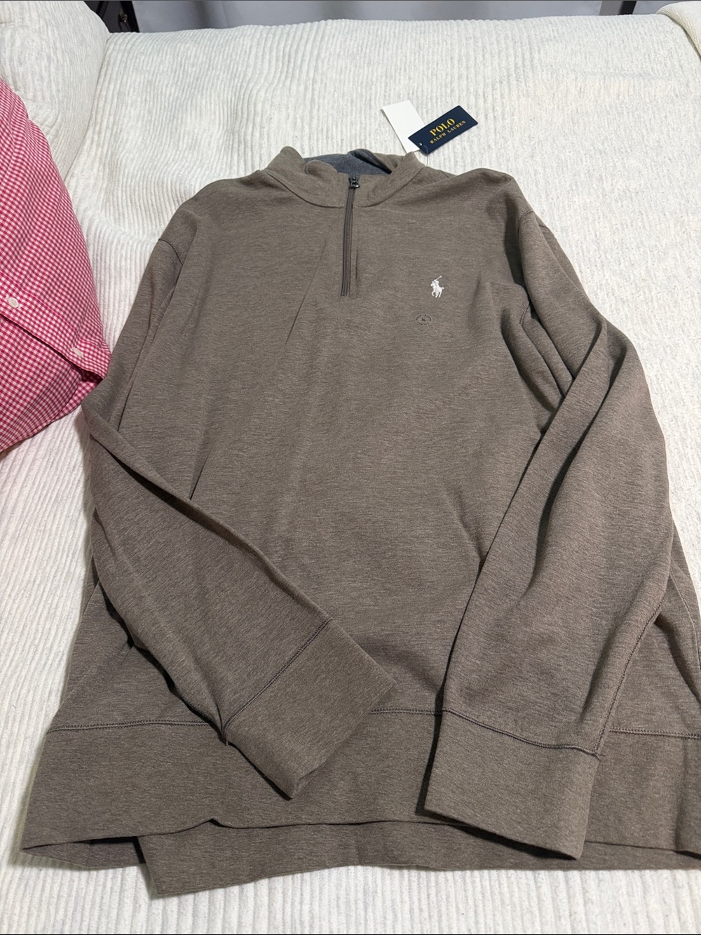 Polo by Ralph Lauren Brown Half-Zip Hoodie Sweater